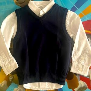 The Childrens Place Toddler Button Up and Sweater Vest